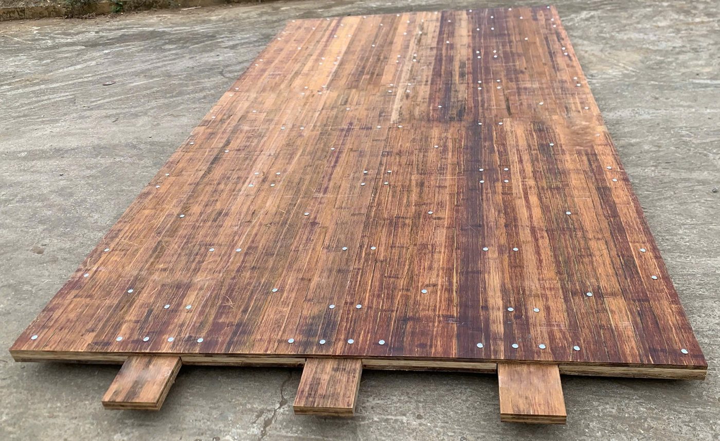 Engineered bamboo 8x14 access mat with three fingers